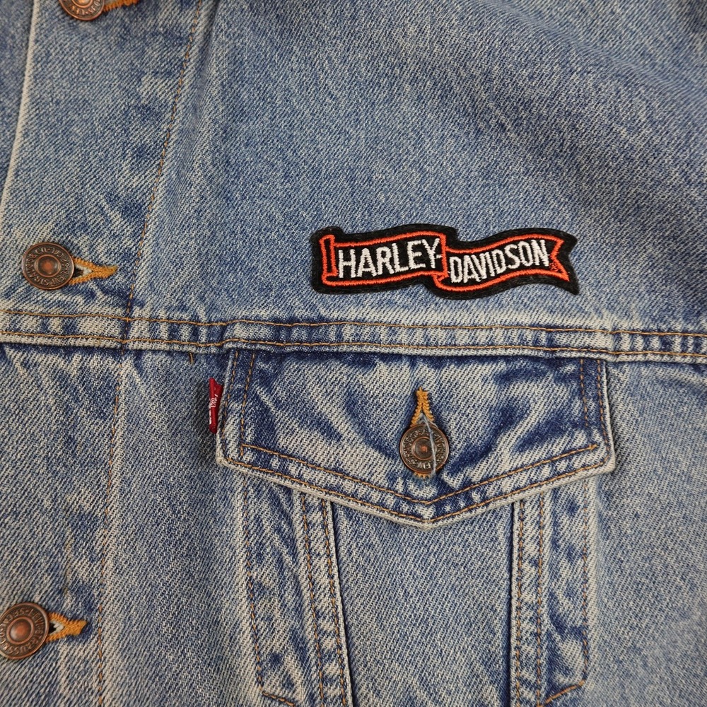 Vintage Levis Jacket Mens XL Blue Denim Relaxed Trucker Eagle Type 3 - Picture 5 of 13